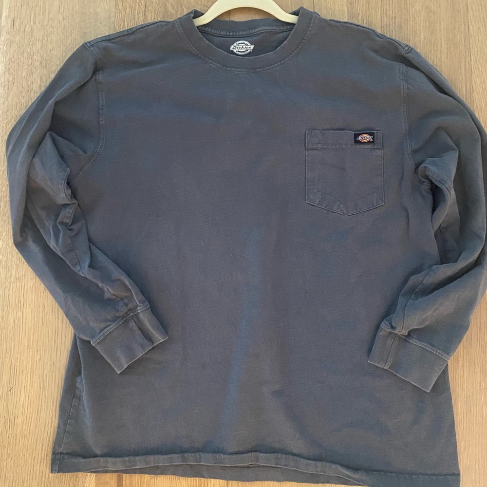 Dickies long sleeve cotton shirt, men’s size large, dark grey